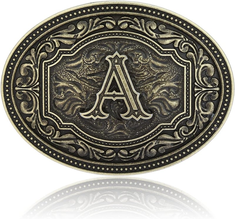 Fibbadet Store Belt Buckles Men Initial Letters A-Z Western Rodeo Cowboy Cowgirl Belt Buckle for Men Boys Halloween Birthday Party - Image 1